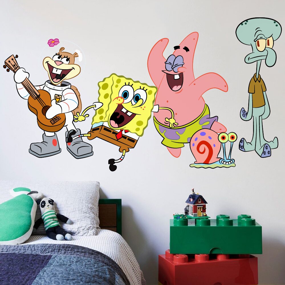 Design With Vinyl Spongebob Squarepants Complete Cast Happy Wall Decal