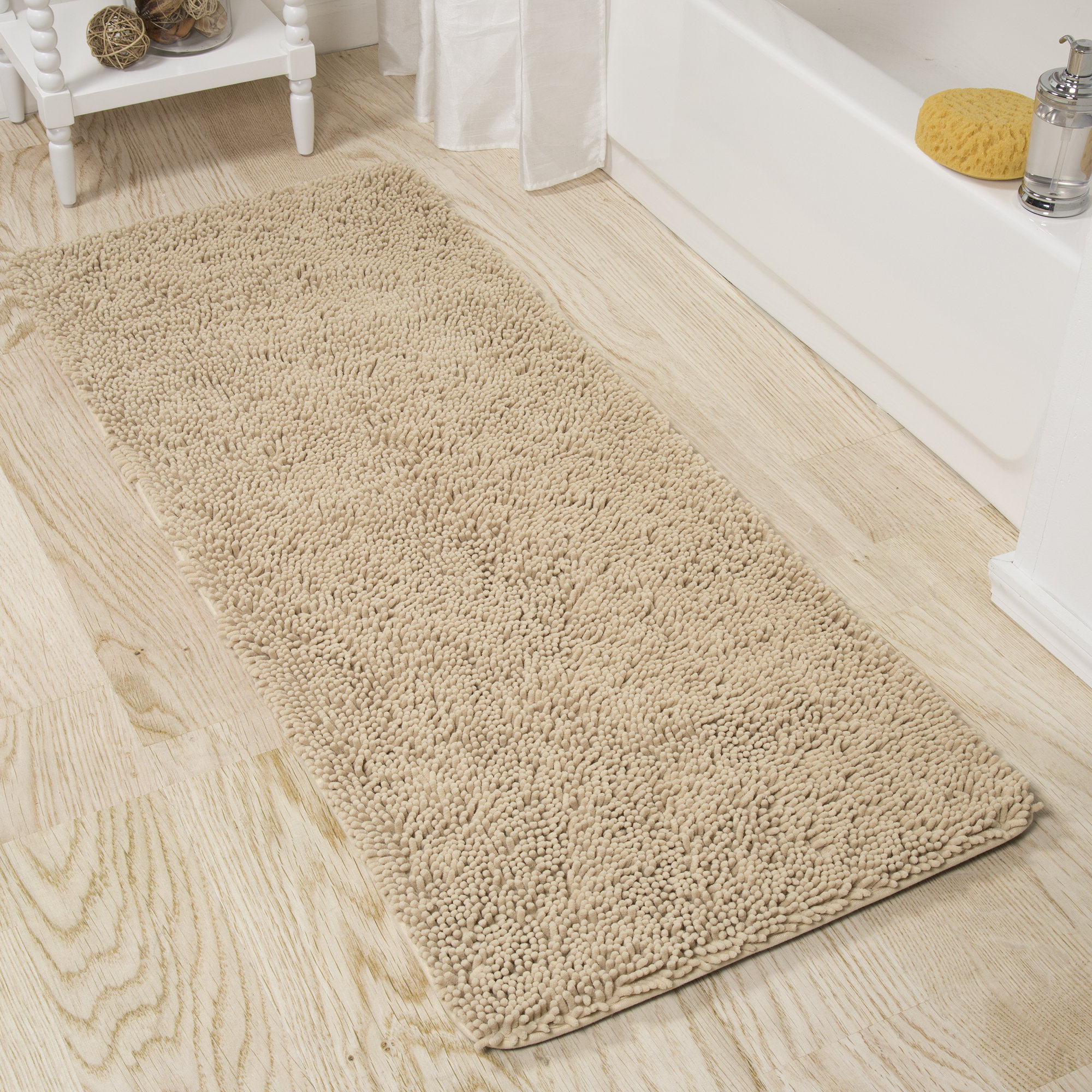 PLYH Shag Rectangular Polyester NonSlip Solid Bath Rug & Reviews Wayfair