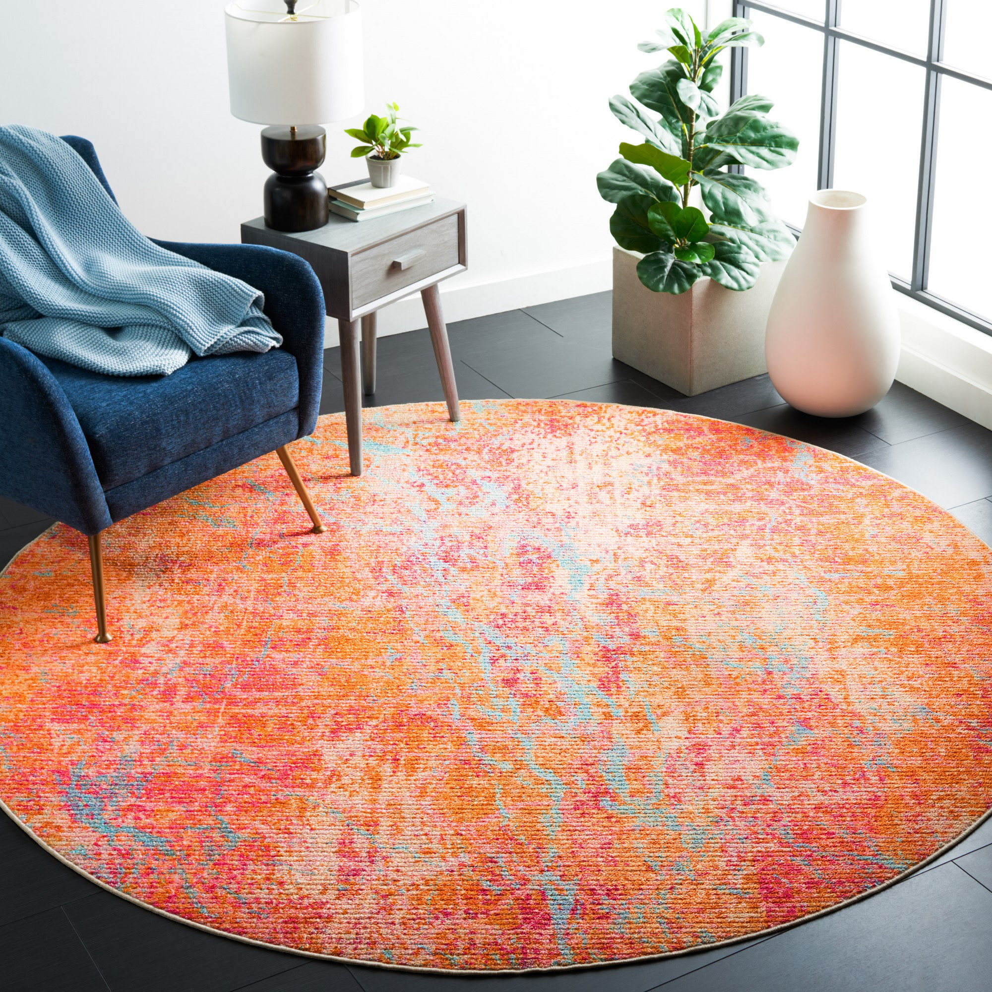Orren Ellis Migneco Abstract Orange Area Rug & Reviews Wayfair