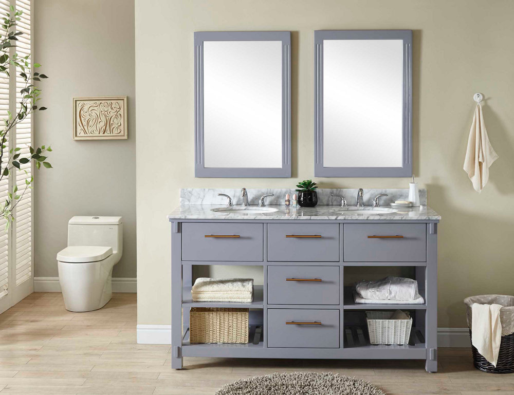 Wrought Studio Greeley 61'' Freestanding Double Bathroom Vanity with