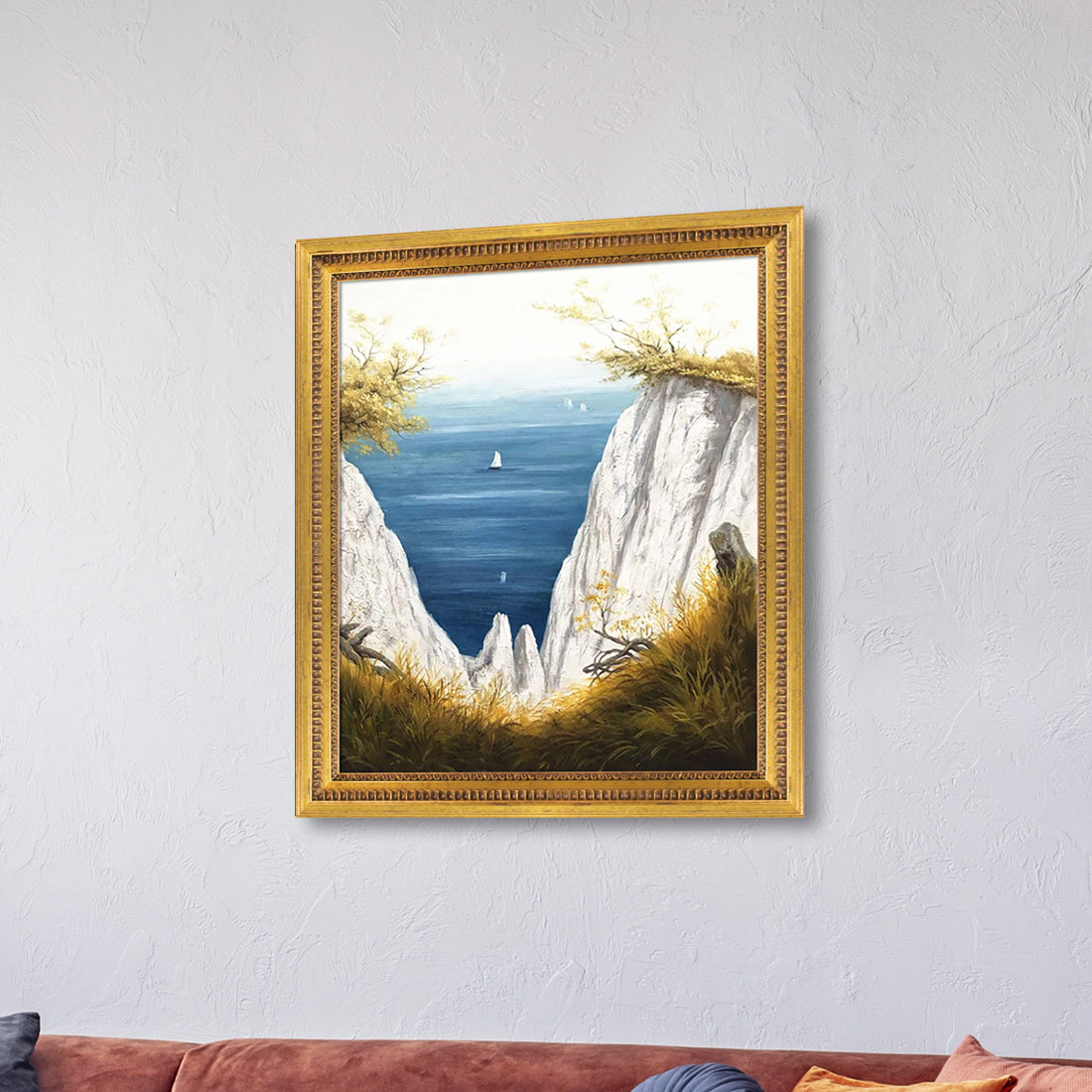 Rosecliff Heights Chalk Cliffs At Rugen On Canvas by Caspar David