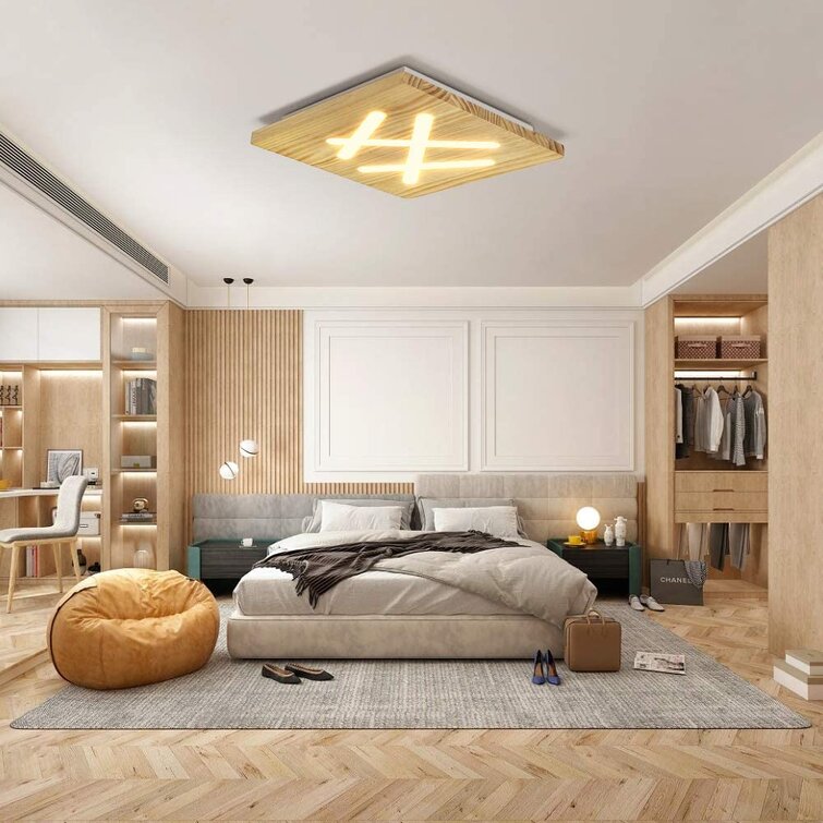 Flur Dielen Leuchten LED Decken Lampen Wohn Schlaf Zimmer Raum Beleuchtung Holz 