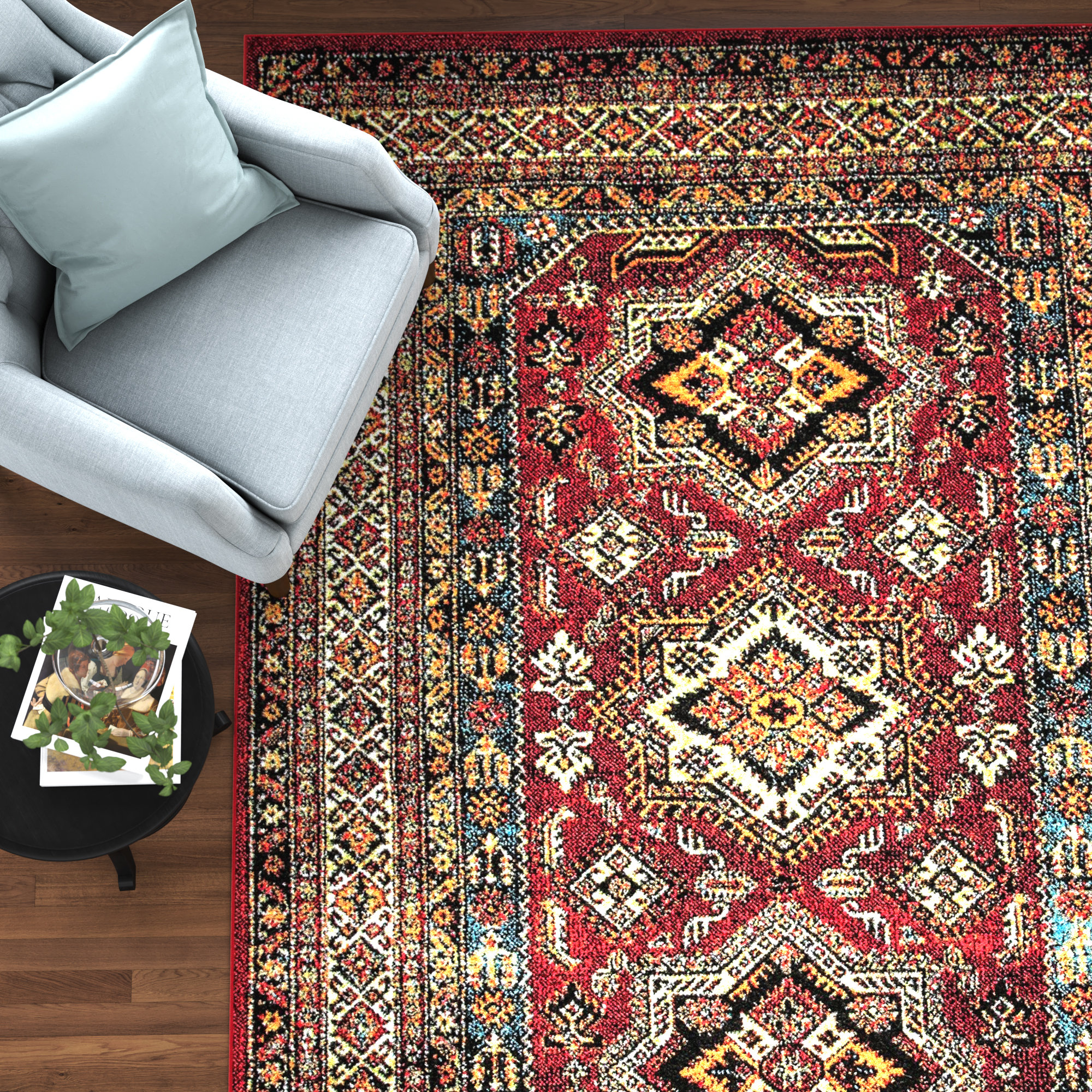 Three Posts™ Brook Lane Power Loom Red Indoor/Outdoor Rug & Reviews ...