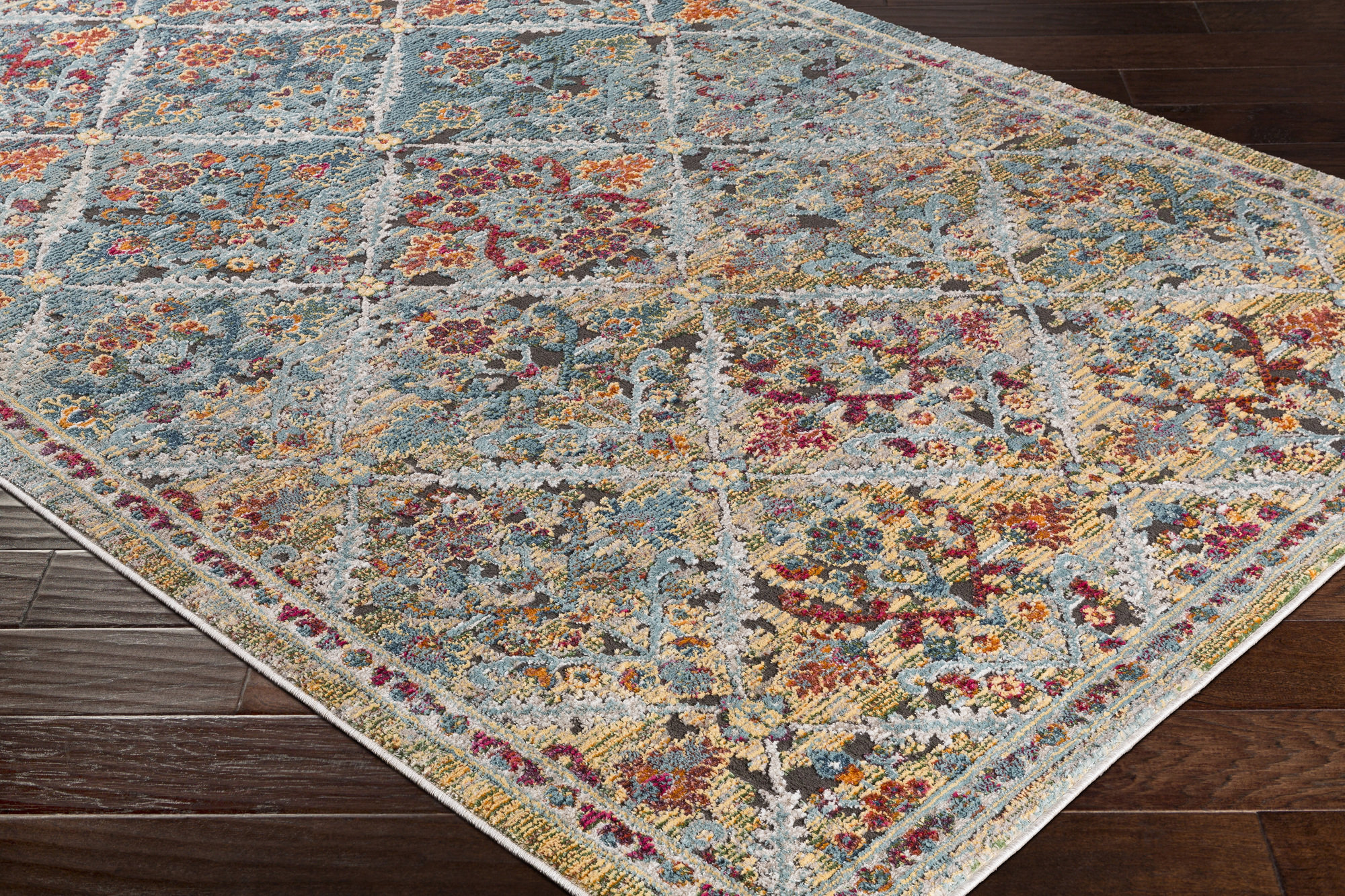 Dakota Fields Aman Oriental Teal/Yellow Area Rug & Reviews Wayfair