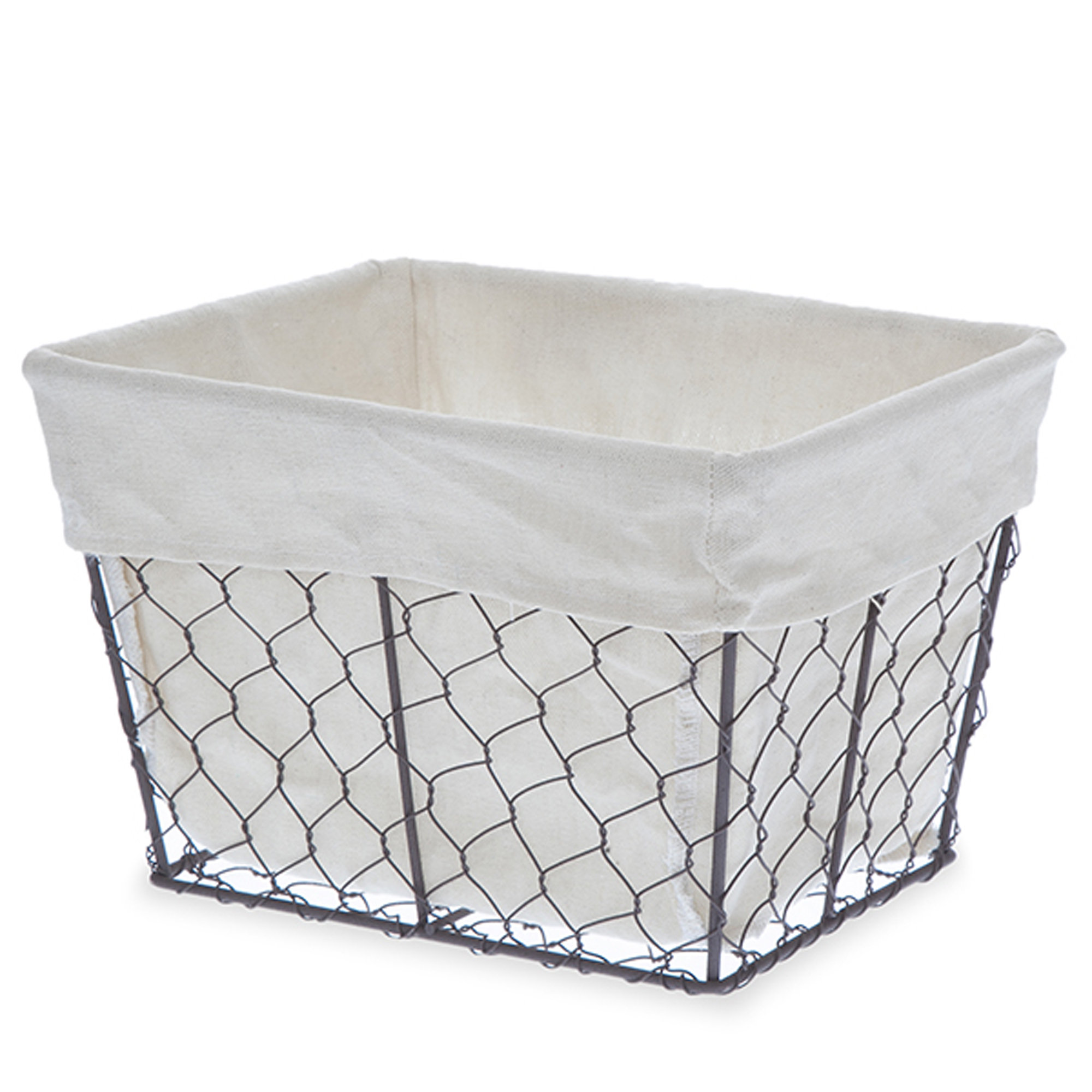 Gracie Oaks Cloth Liner Wire Basket Wayfair