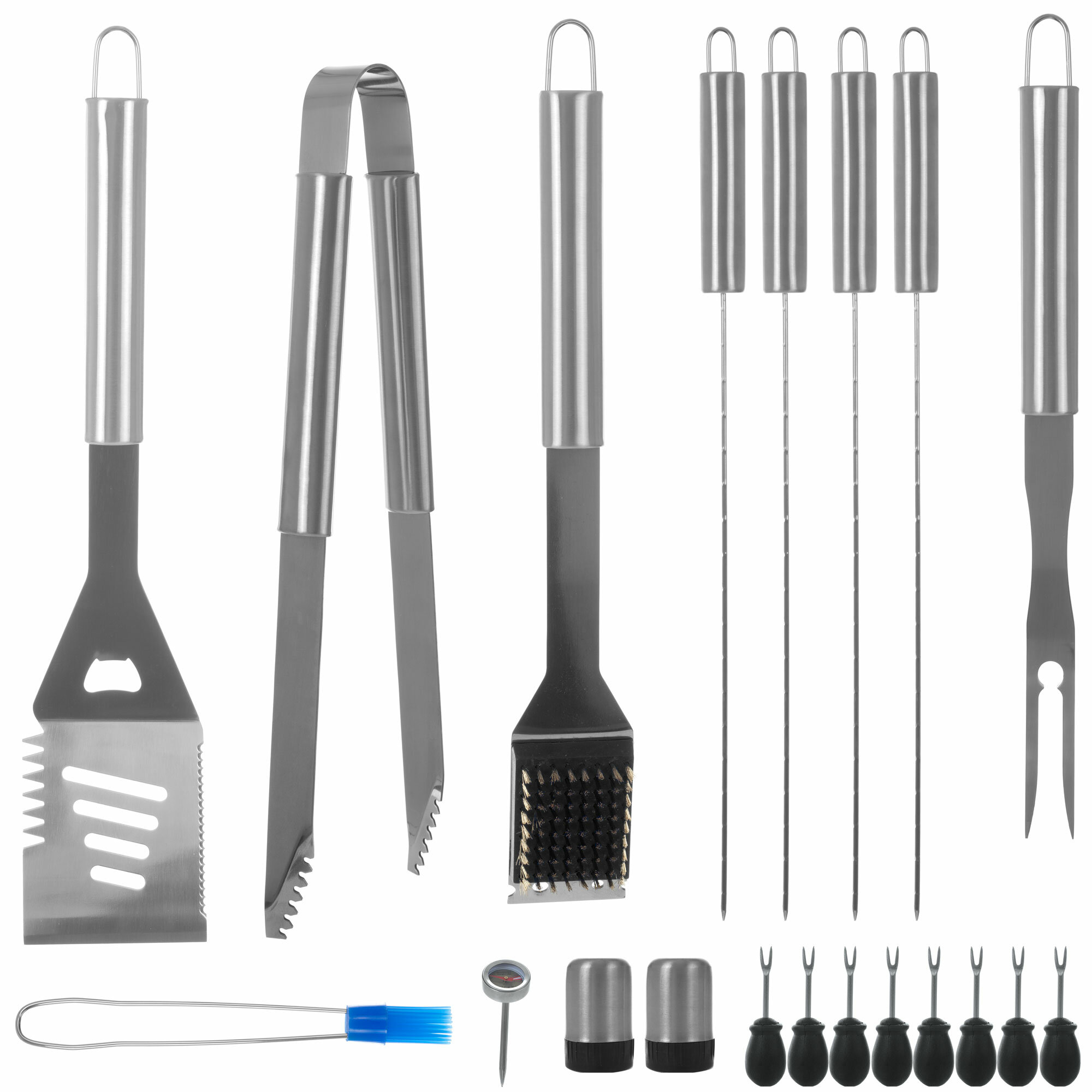 Extra Thick Stainless Steel Airsnigi 20pc Barbecue BBQ Grilling Tools Set 