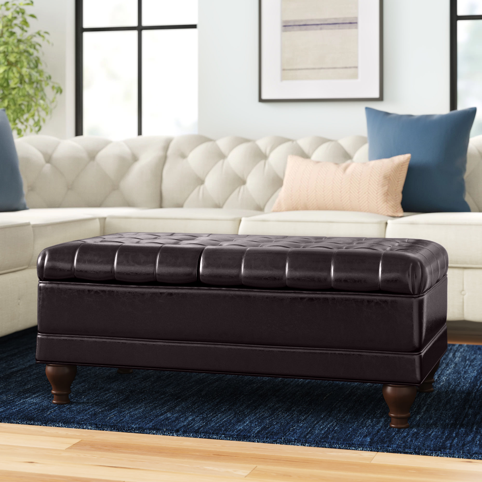 large ottoman with matching pillows