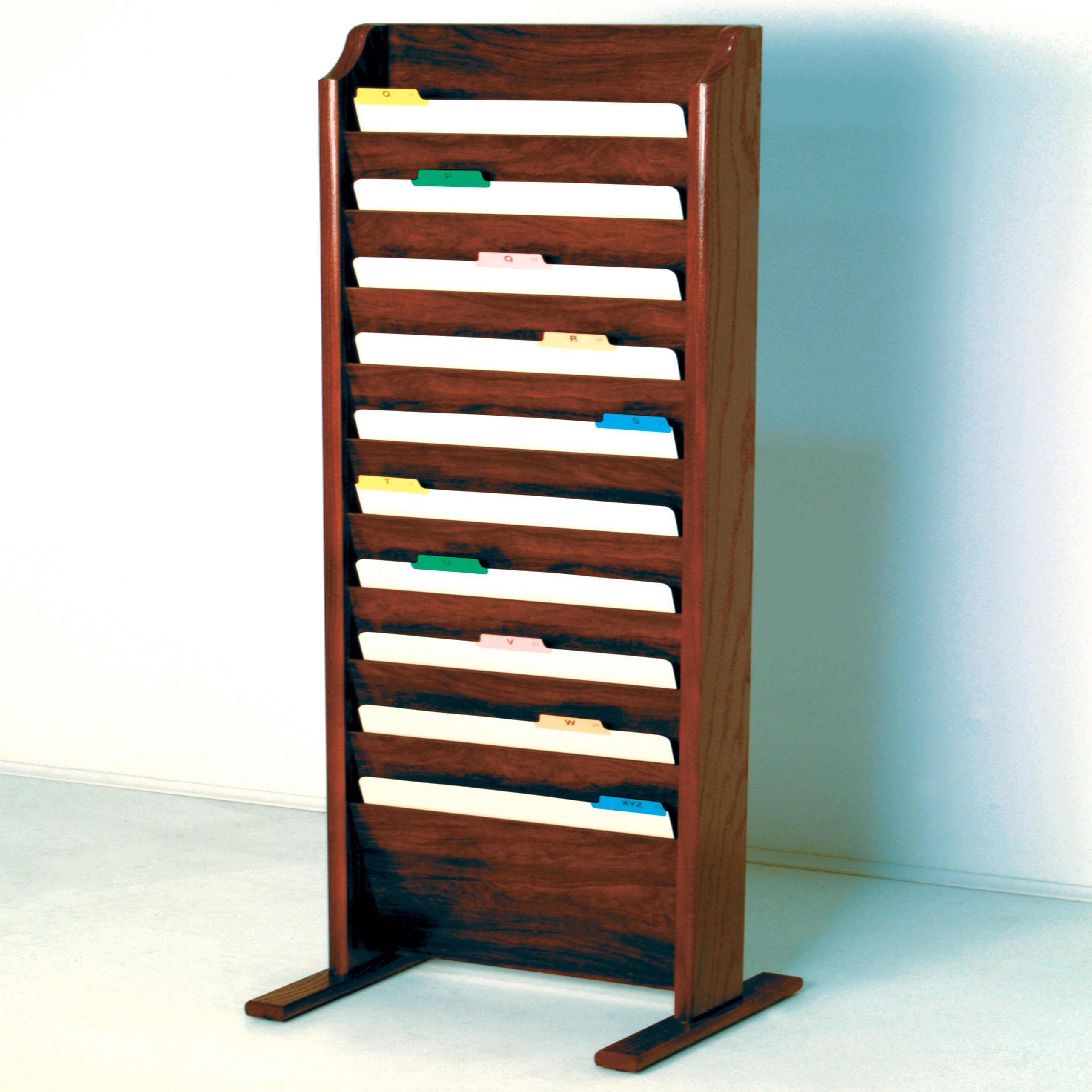Wooden Mallet 10-Pocket Free-Standng Fle Holder, Letter Sze...