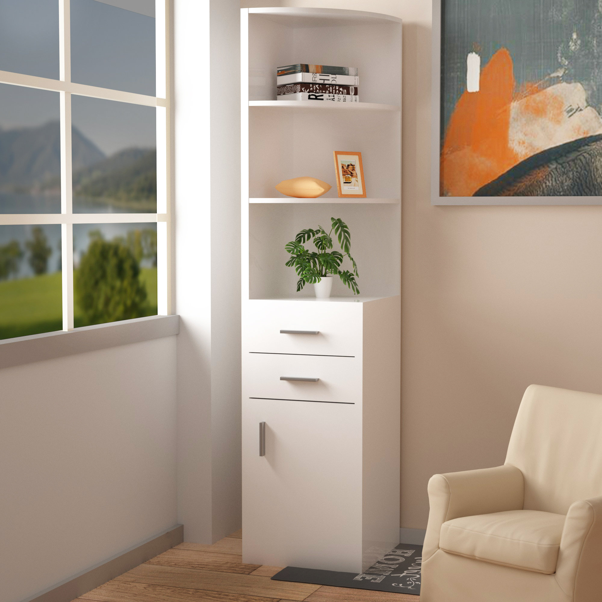 Latitude Run® Iddings 67.7'' H Corner Bookcase Wayfair