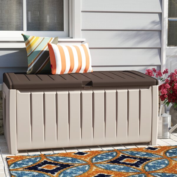 LDAILY Moccha Garden Backyard Storage Bench Outdoor Storage Container for Patio Furniture Cushions and Gardening Tools Large Acacia Wood Deck Box 