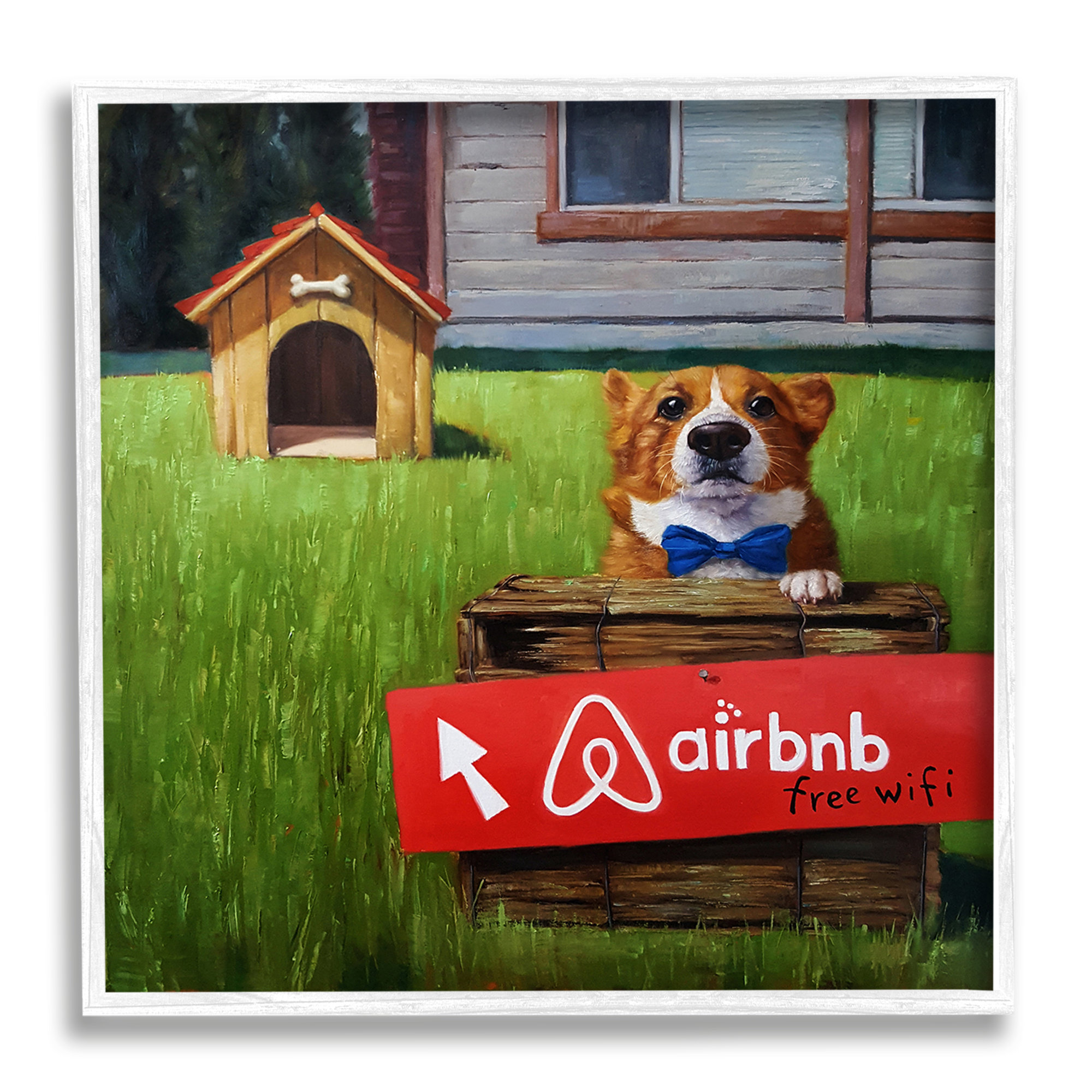 Stupell Industries Doghouse Rental Funny Bowtie Corgi Puppy by Lucia  Heffernan - Painting | Wayfair