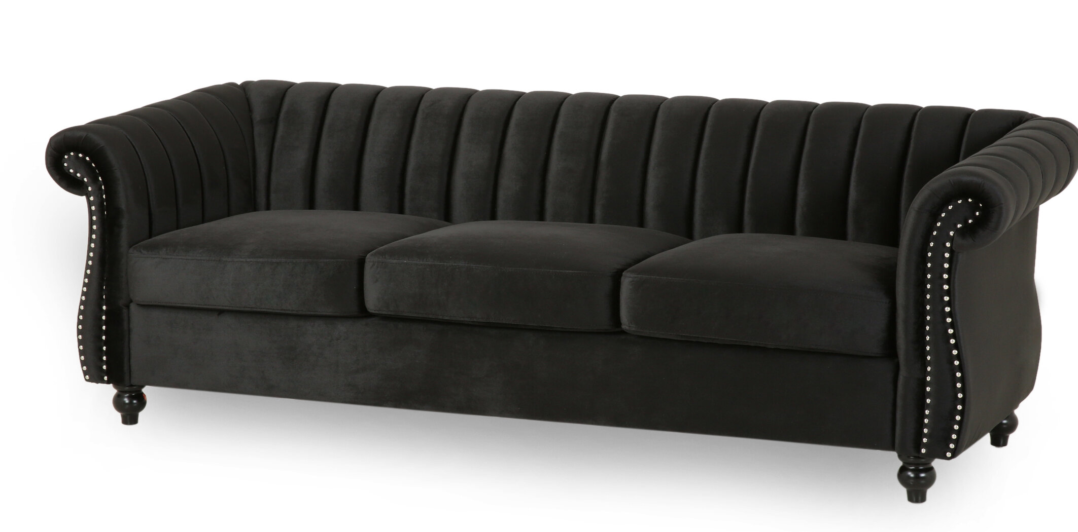 Fleury 84” Velvet Rolled Arm Sofa