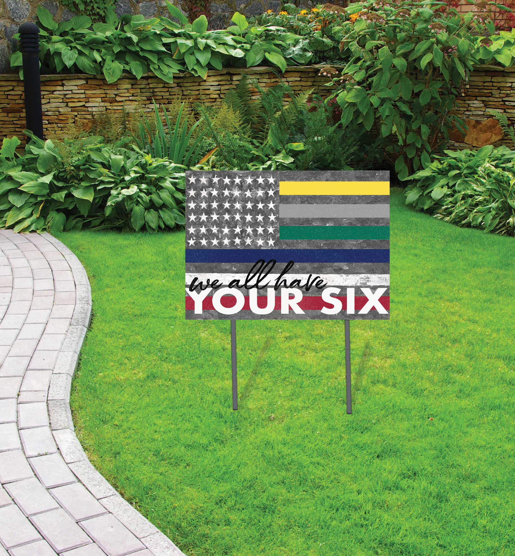 Trinx We Have Your Six First Responder Garden Sign Wayfair