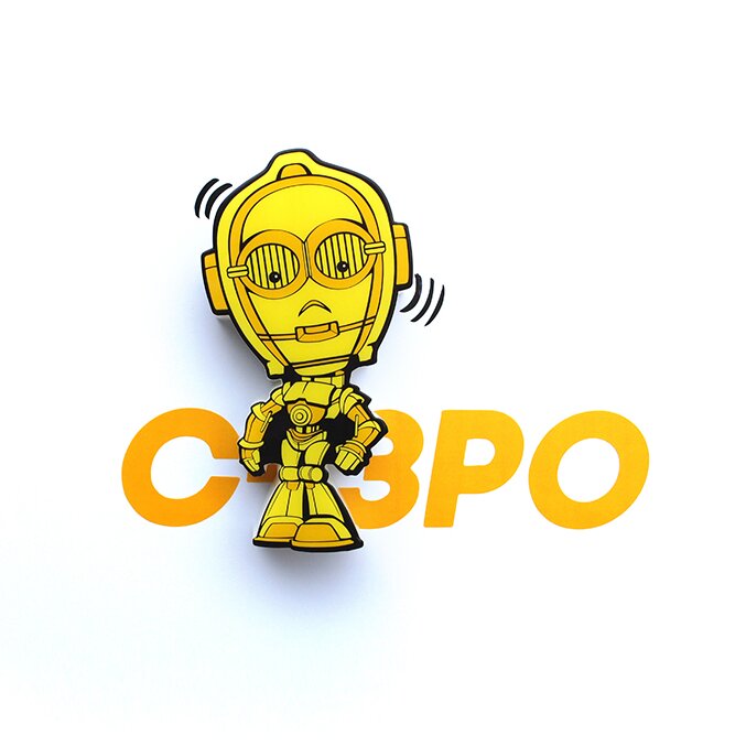 Sticker FREE P&P STAR WARS C3PO C-3PO 3D FX Light Wall Deco Night Light 