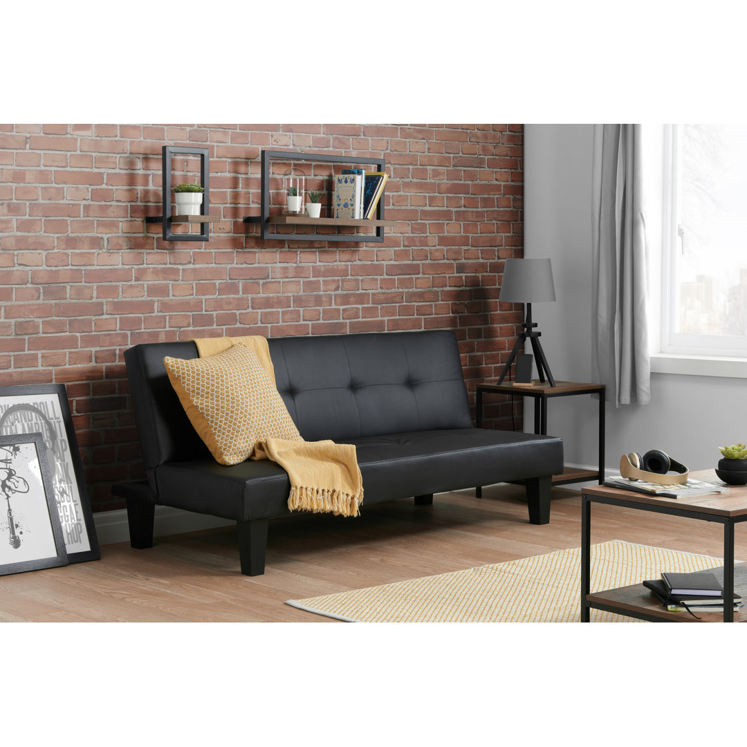 Zipcode Design Schlafsofa Carmelina Polsterfarbe: Schwarz