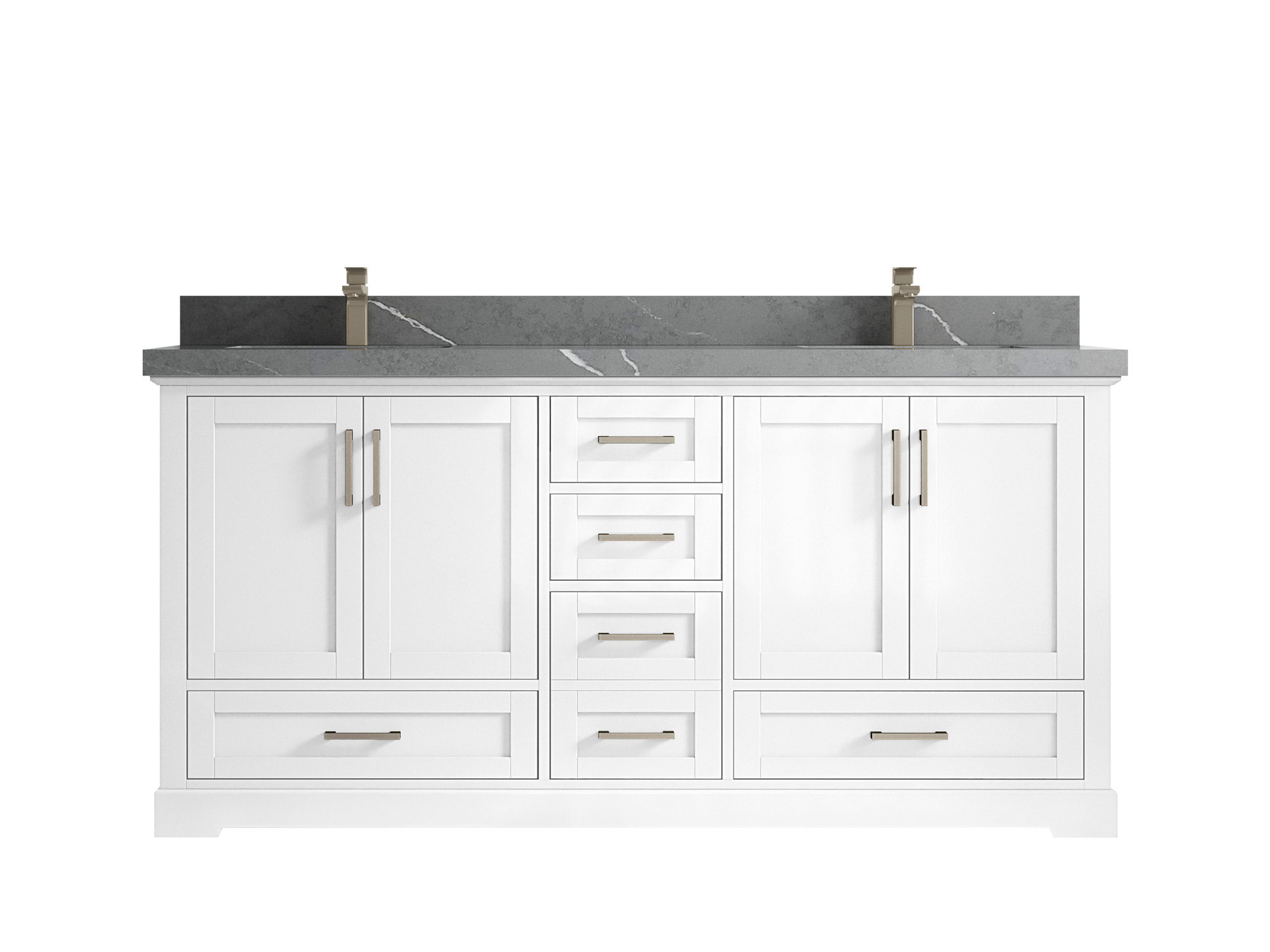 Wildon Home® Esin 72'' Free-standing Double Bathroom Vanity with Quartz ...