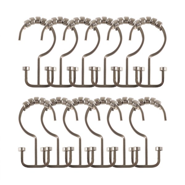 UtopiaAlley Deco Flat Double Roller Shower Curtain Hooks & Reviews ...