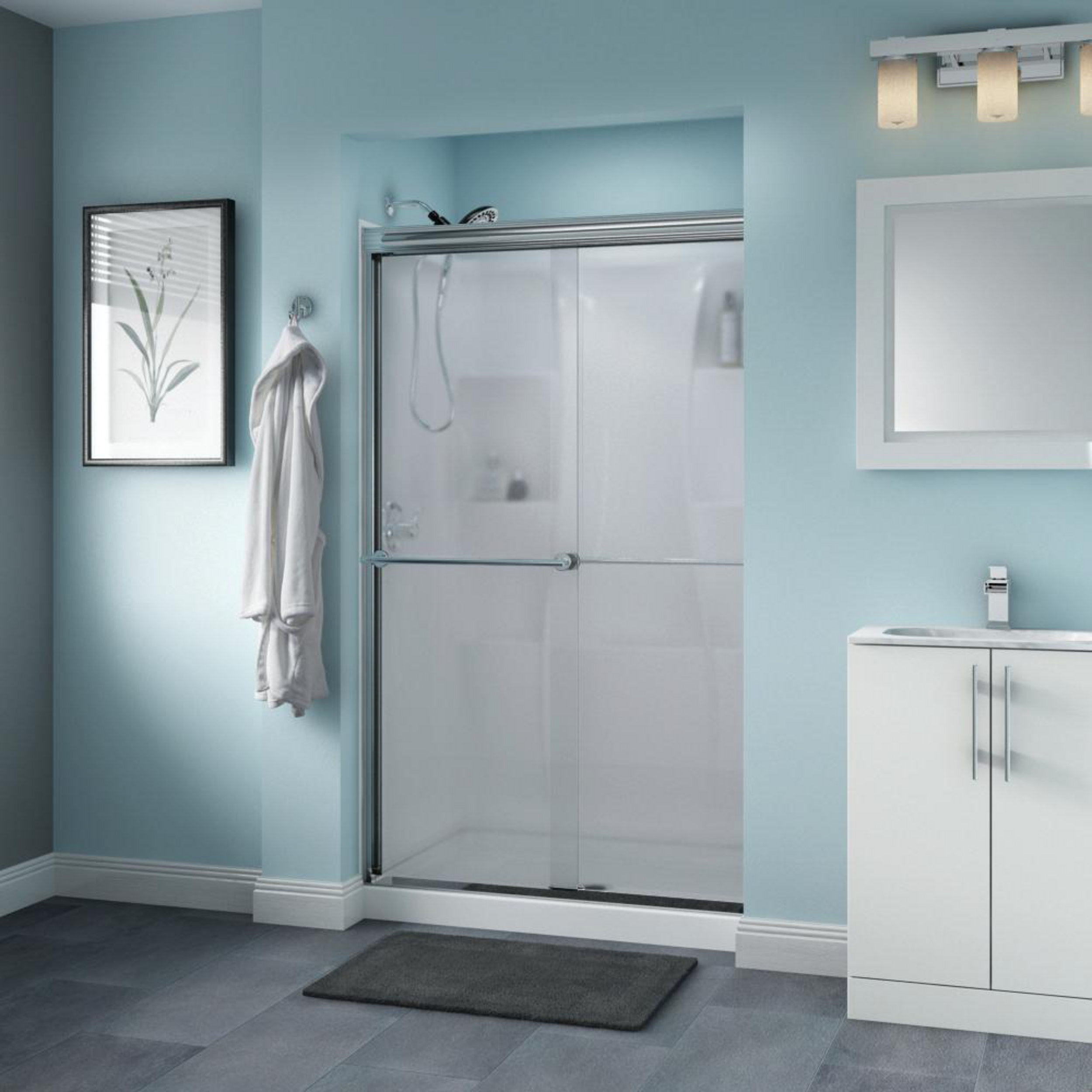 Delta Trinsic 48 in. x 70 in. SemiFrameless Traditional Sliding Shower