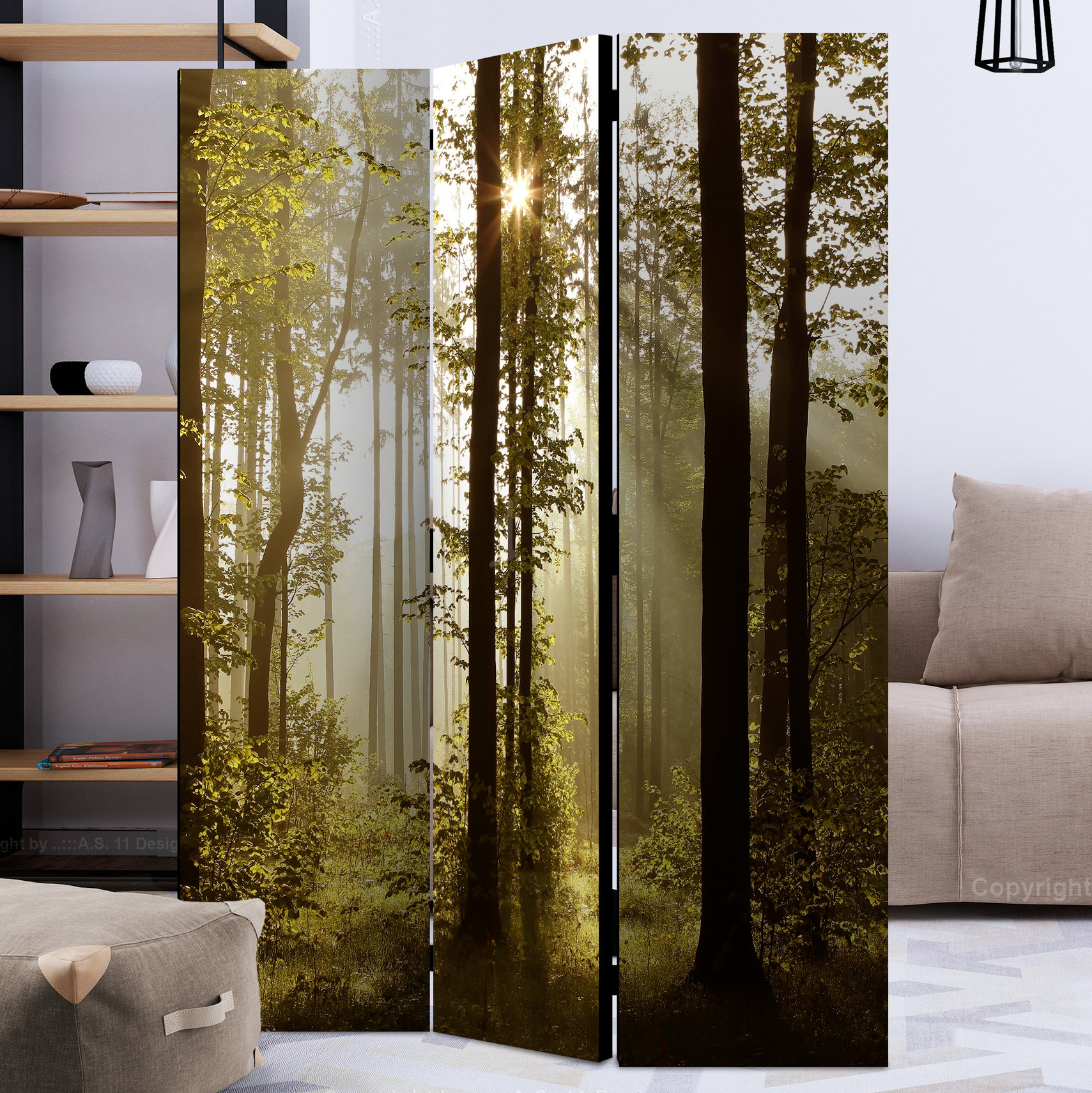Ebern Designs Maghakia 172cm H Solid Wood Folding Room Divider