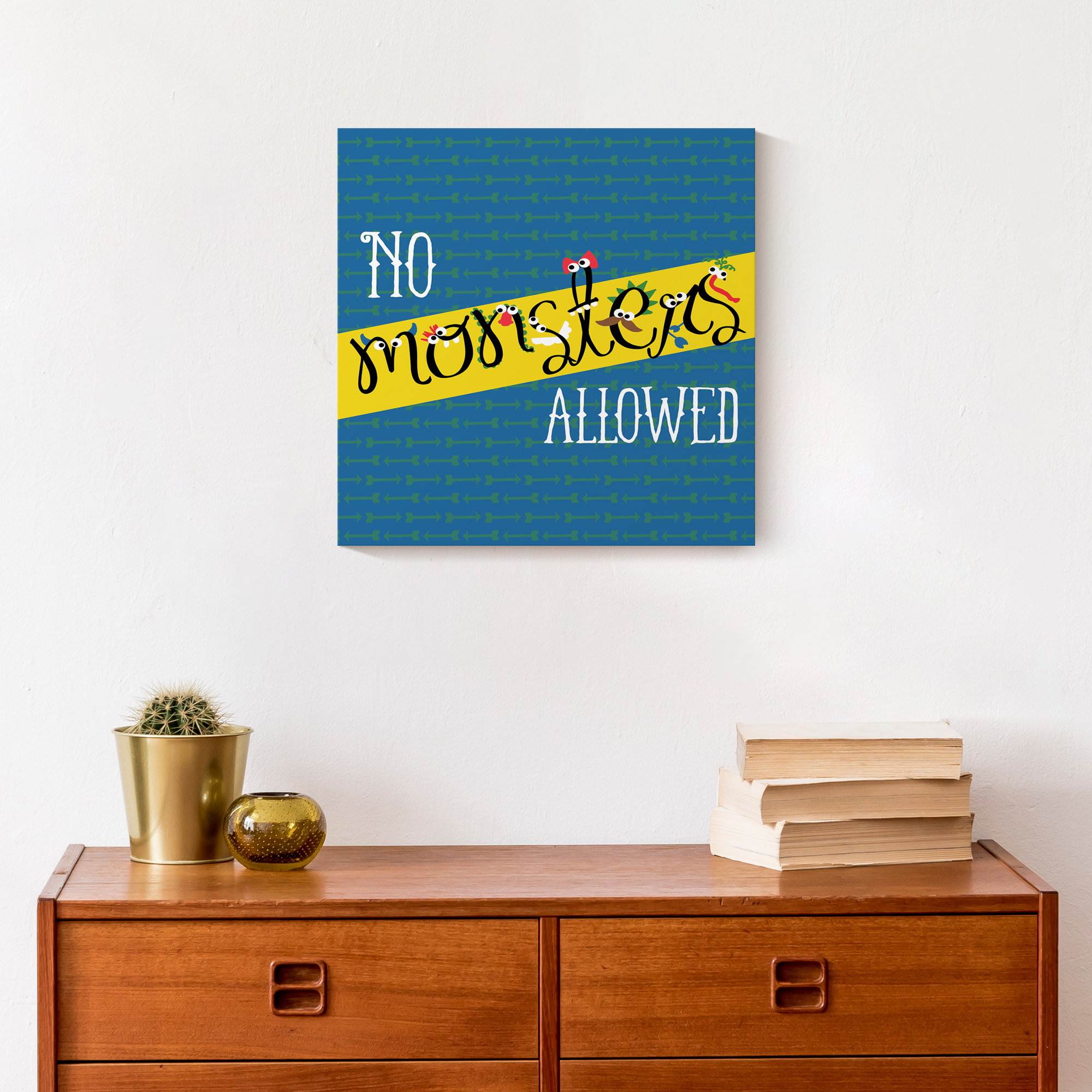 Zoomie Kids No Monsters Allowed - Wrapped Canvas Textual Art | Wayfair