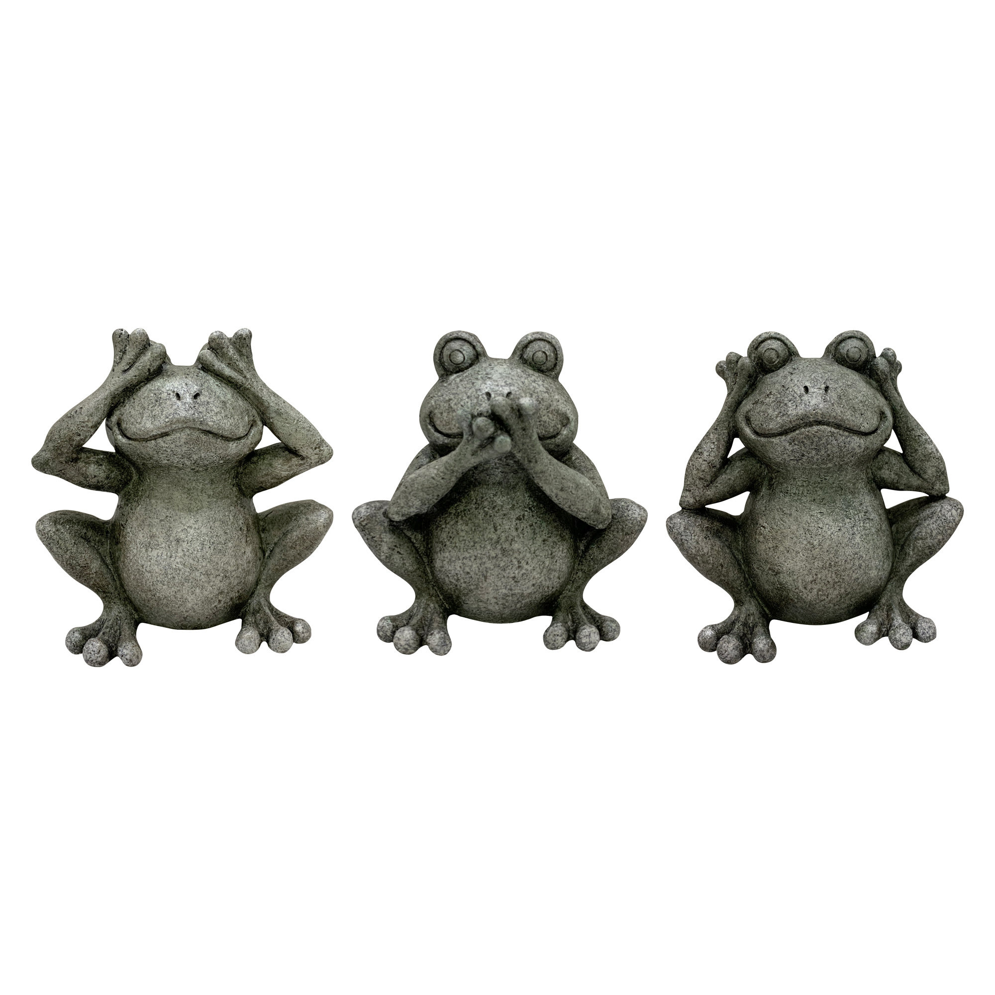 Trinx Cindel Frogs See, Hear, Speak No Evil 3 Piece Lawn Ornaments Set |  Wayfair