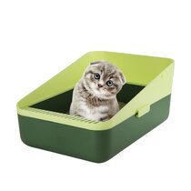 Debuy Semi-Closed Plastic Cat Toilet Crack-Proof Shatter-Resistant Training Pets Cat Litter Box