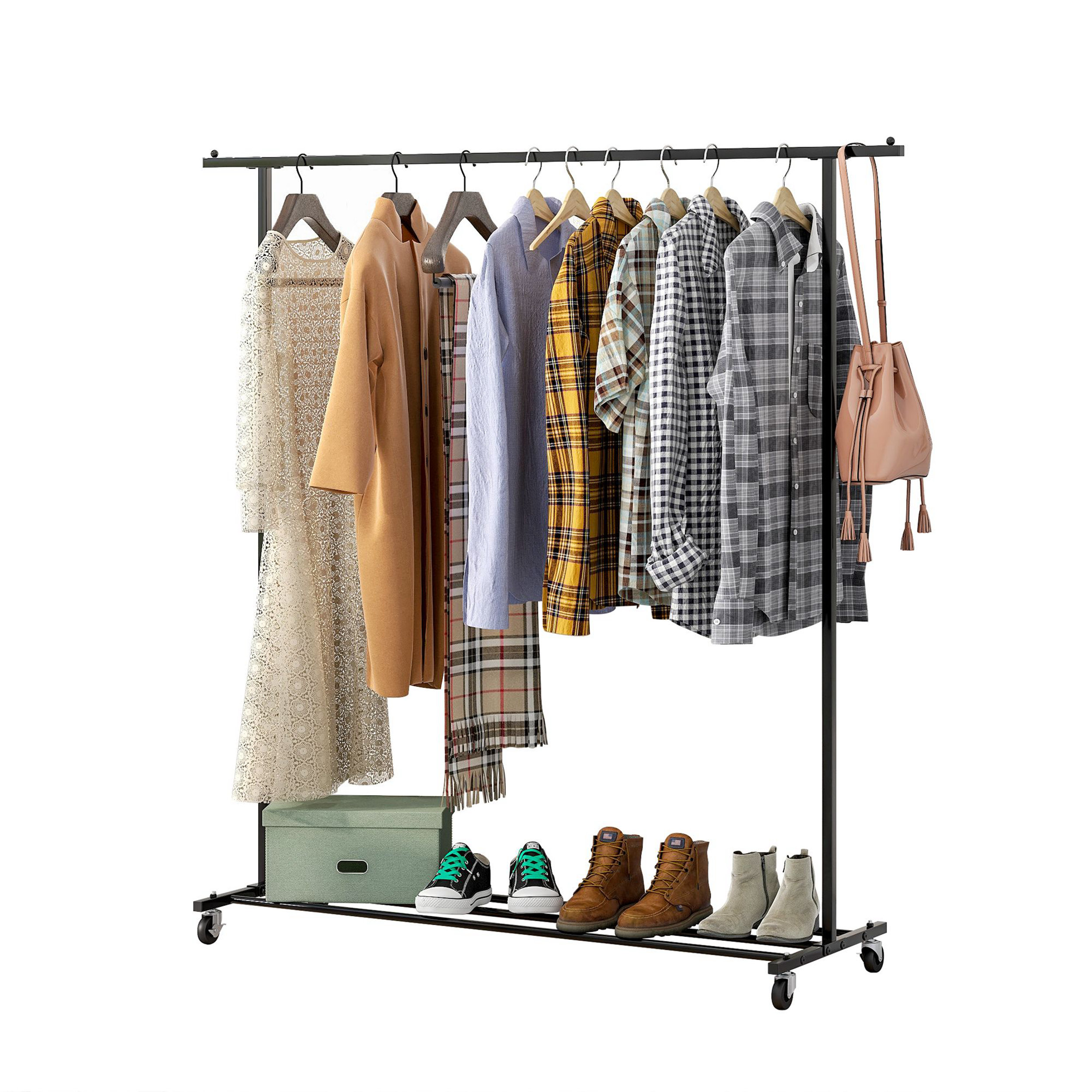 17 Stories Adjustable Rolling Clothes Rack Wayfair
