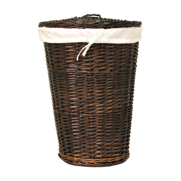 == Honey Can Do Durable Square Bamboo Wicker Hamper 13.5" x 13.5" x 25.5" NEW 