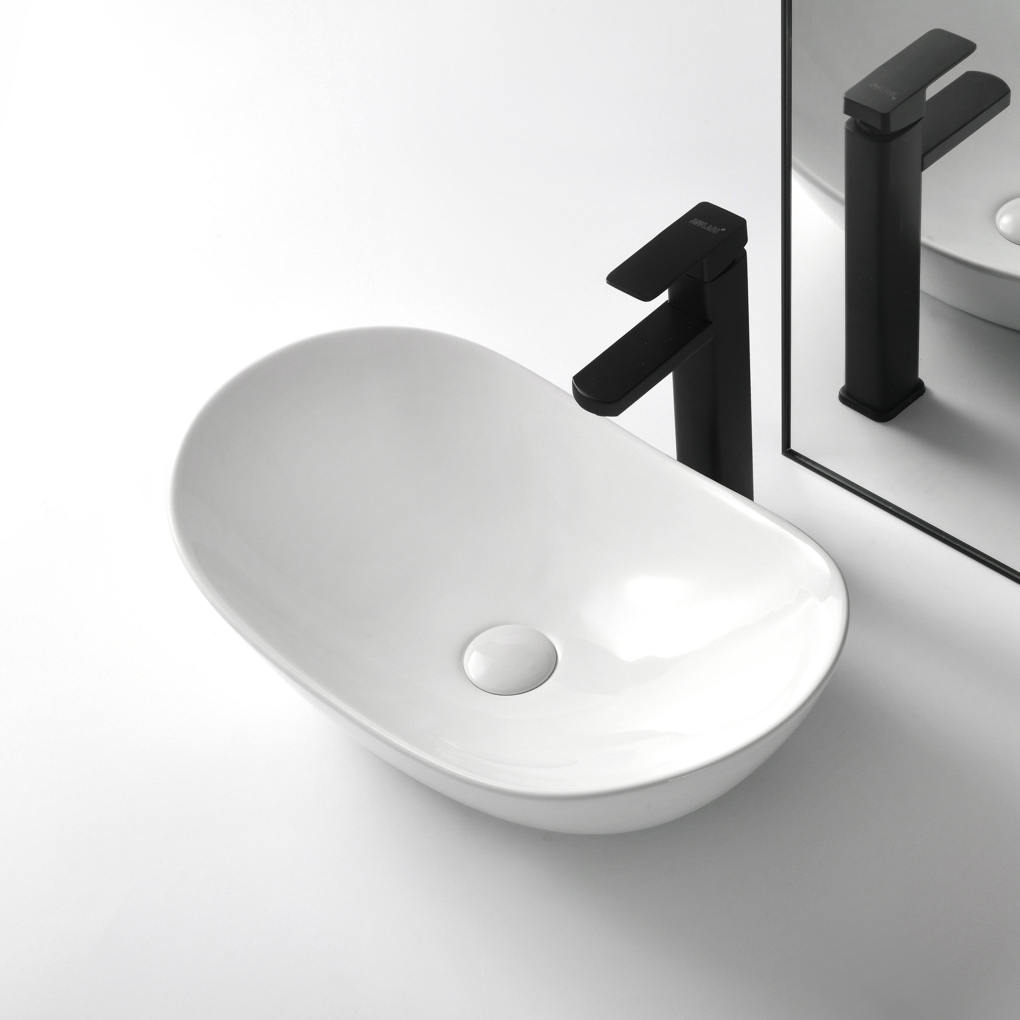 Paklorde 12.6'' White Ceramic Oval Vessel Bathroom Sink Wayfair