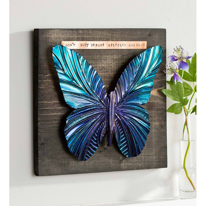 Handcrafted and Hand Painted Copper Butterfly Wall Décor
