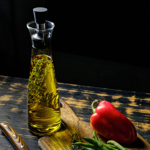 Olive Oil Mister and Cooking Sprayer by Home Delighted Premium Glass Bottle and Stainless Steel with Specialized Clog-Free Filter 100% Refillable and Non-Aerosol Dispenser with Large Capacity 