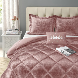 Luxury Crushed Velvet Quilt Cover Mink Soft Gold Bed Linen Bedding Set FREE P&P 