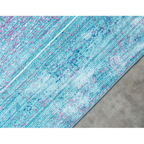 Bungalow Rose Performance Light Blue Rug & Reviews | Wayfair
