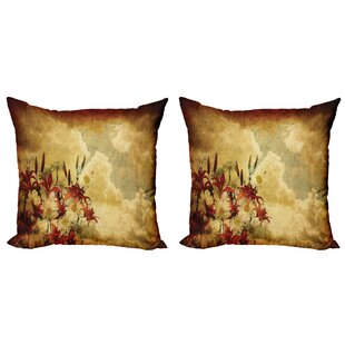 Floral Cushion Cover Rust Orange Satin Sofa Couch Pillow Case Interior Gift 