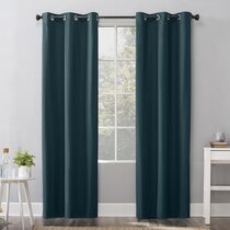Clearance Como Stripe Teal Natural Eyelet Ring Top Lined Curtains 66" x 90" New 