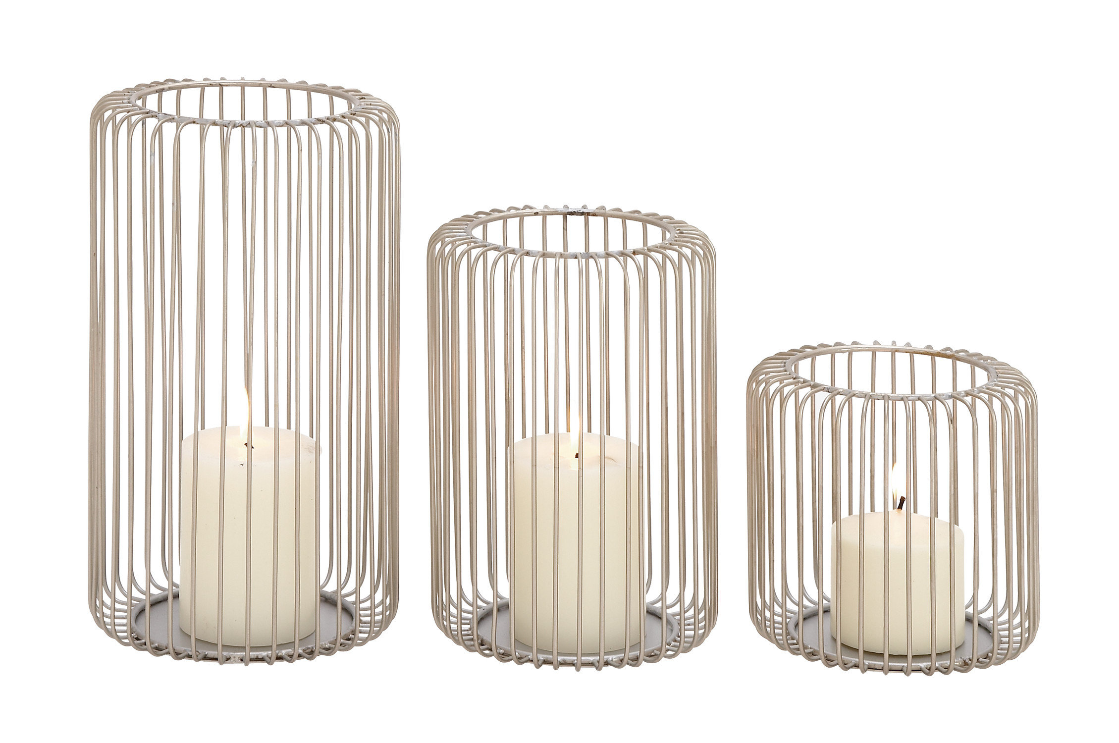 Ivy Bronx 3 Piece Metal Hurricane Candle Lantern Set & Reviews Wayfair