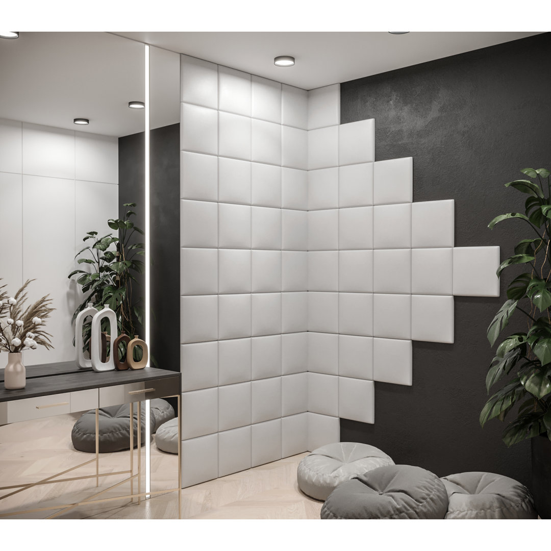 Minio Klebbare gepolsterte Wandverkleidung in Weiß