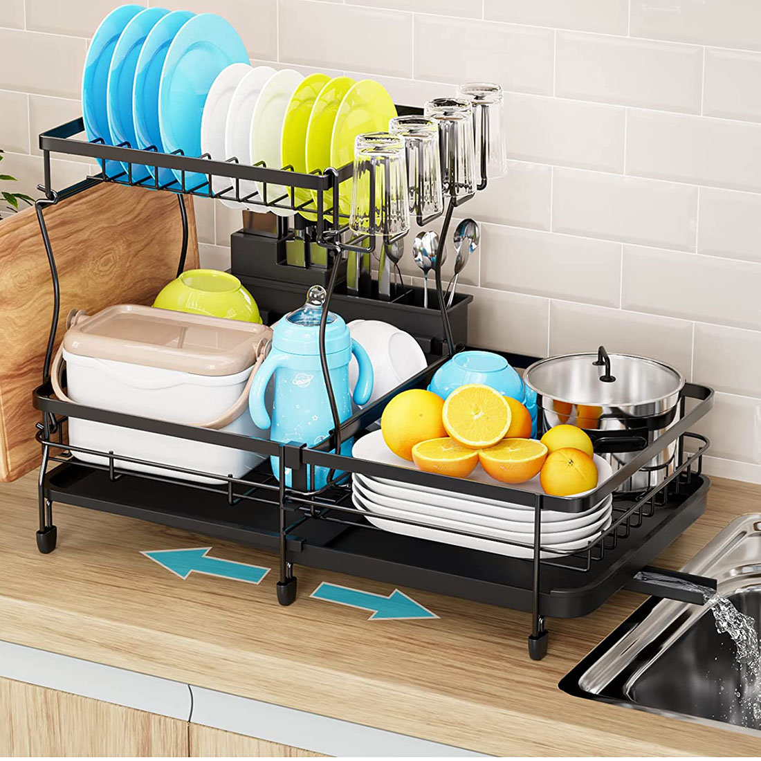 OSP Mana Expandable Stainless Steel Dish Rack Wayfair