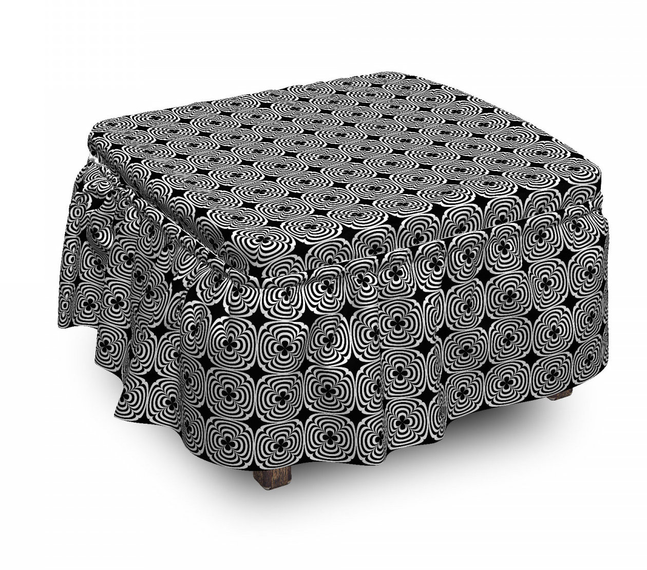 East Urban Home Curved Half Circles Ottoman Slipcover Wayfair