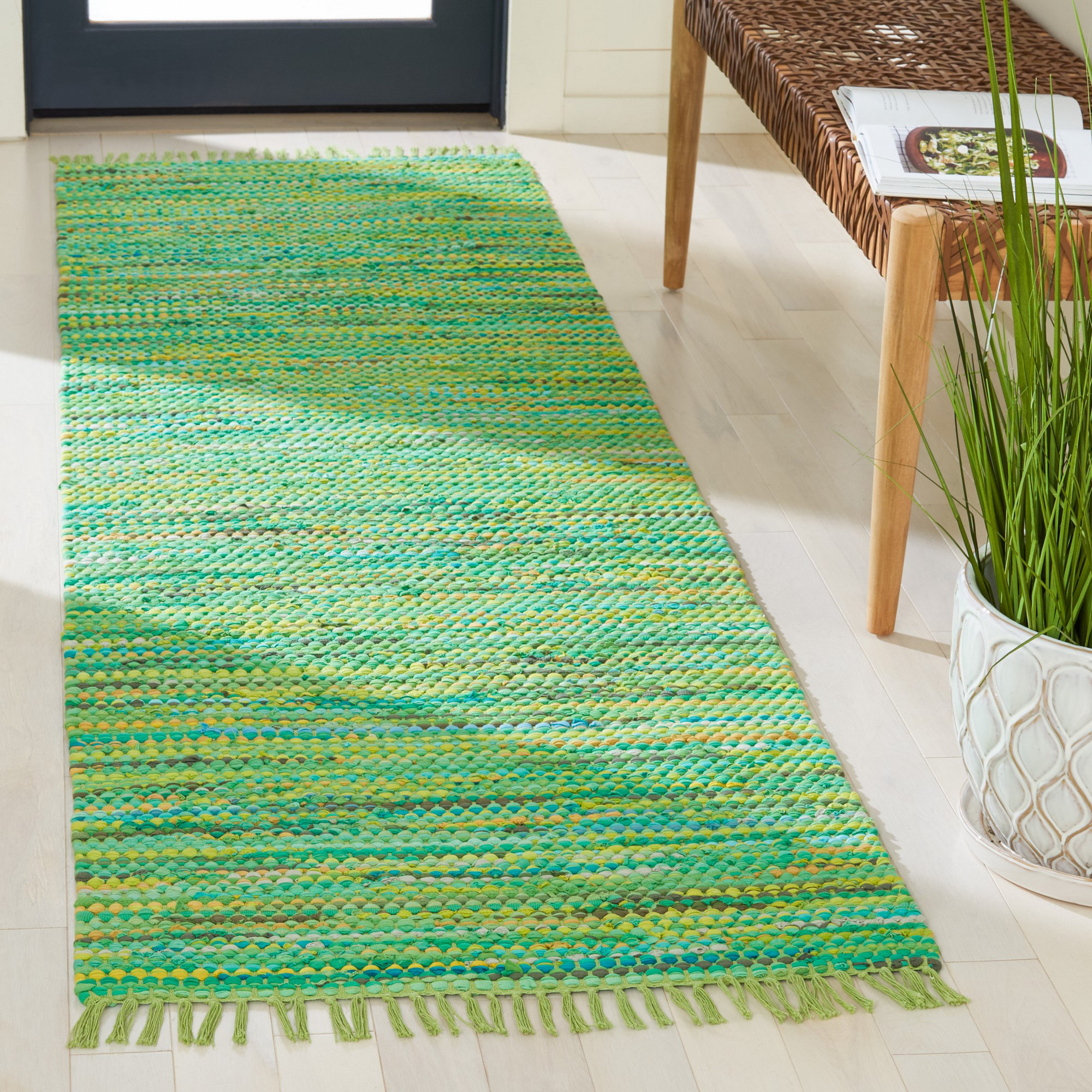Dakota Fields Arlesey Handmade Flatweave Green Area Rug Wayfair