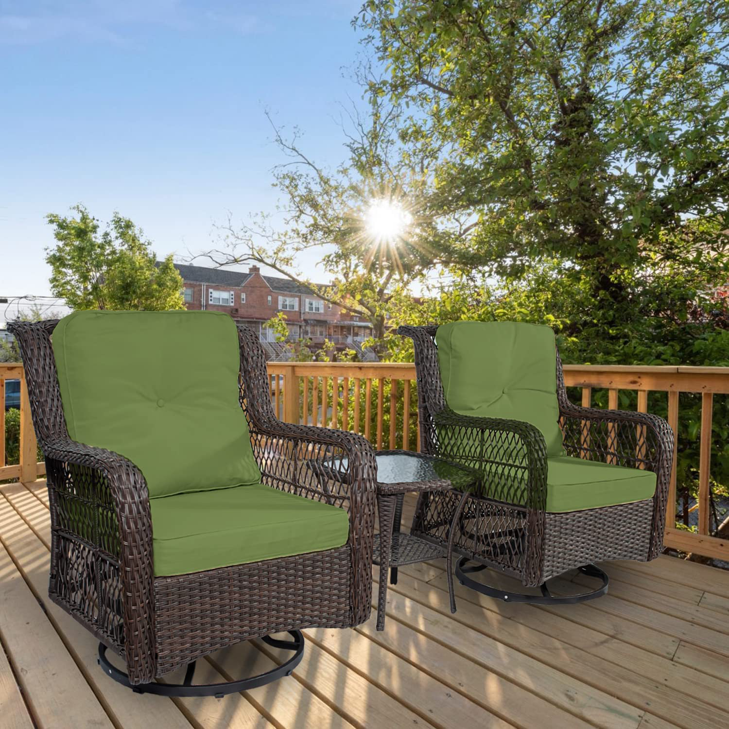 Red Barrel Studio® Wicker/Rattan 2 Person Seating Group with Cushions