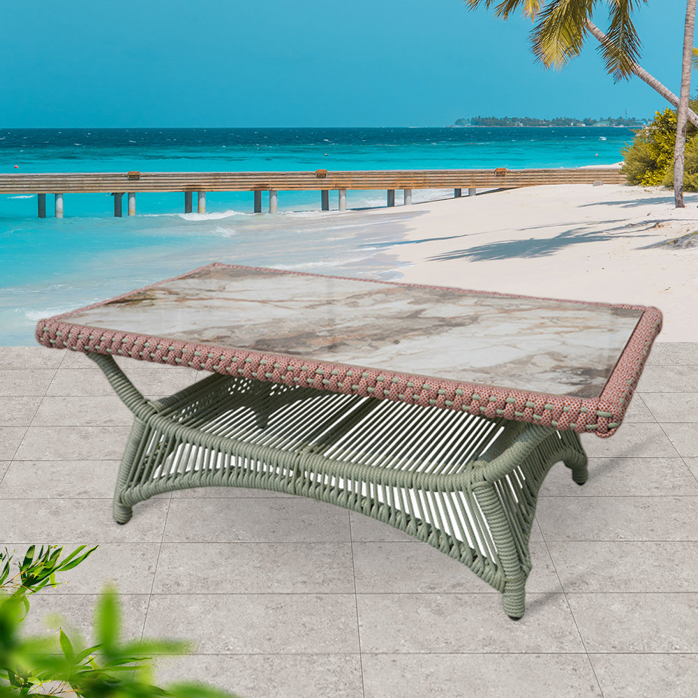 Bayou Breeze Angalena Ceramic Outdoor Coffee Table Wayfair