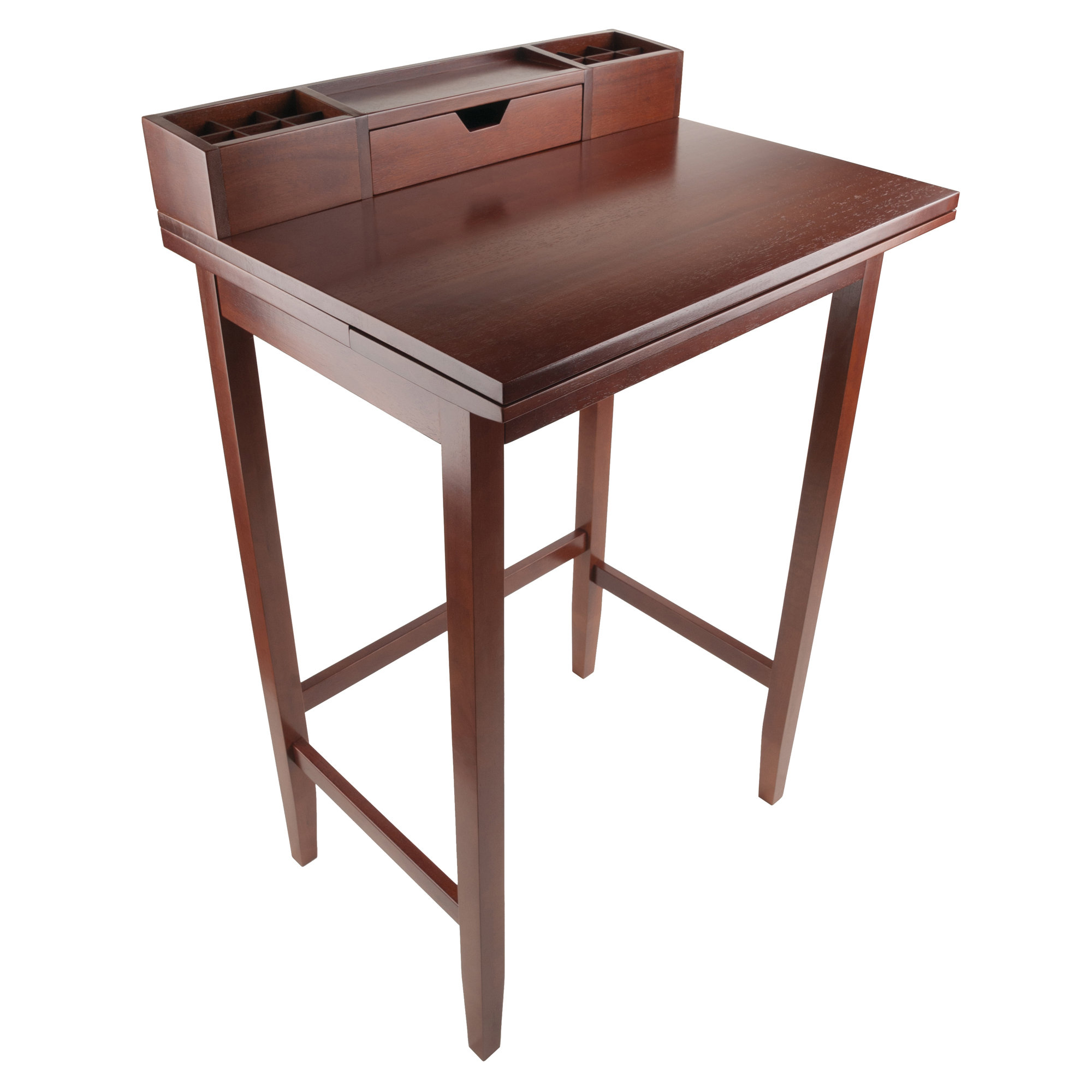 Red Barrel Studio® Solid Wood Standing Desk with Hutch Wayfair