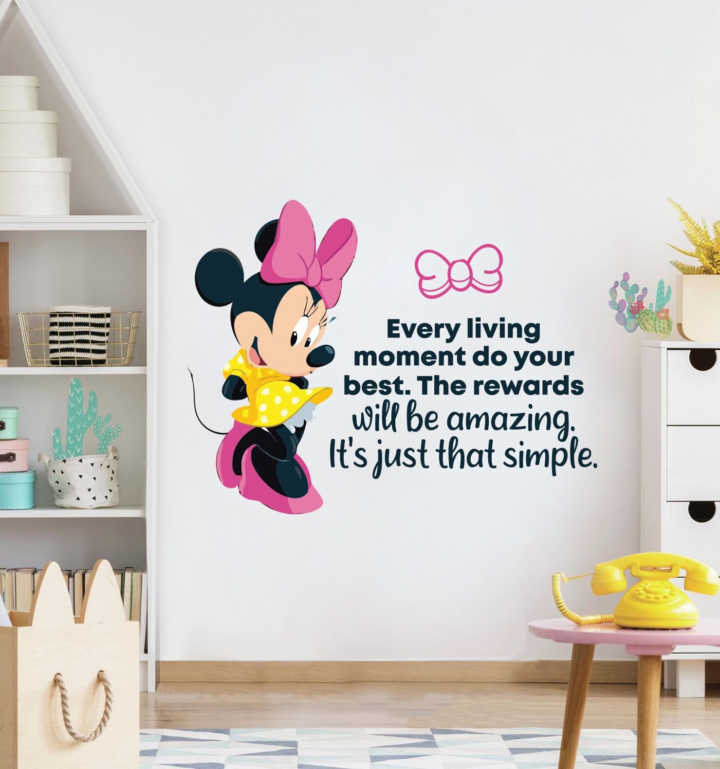Design With Vinyl That Simple Minnie Mouse Life Cartoon Quotes Wall Sticker  Art Design Decal For Girls Boys Kids Room Home Decor Stickers Wall Art  Vinyl (18X20 Inch) - Wayfair Canada