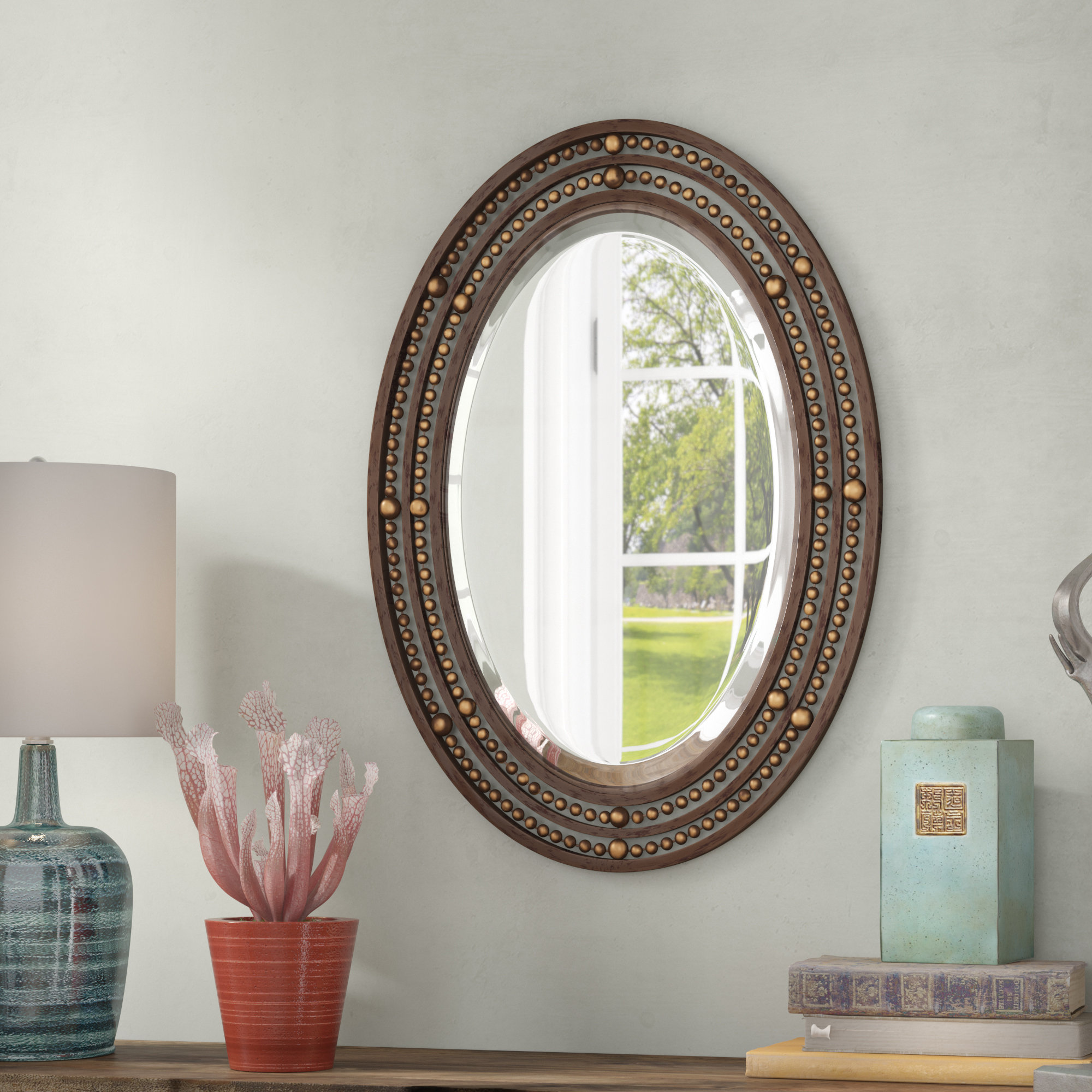 Lark Manor Sirugo Oval Metal Wall Mirror & Reviews Wayfair