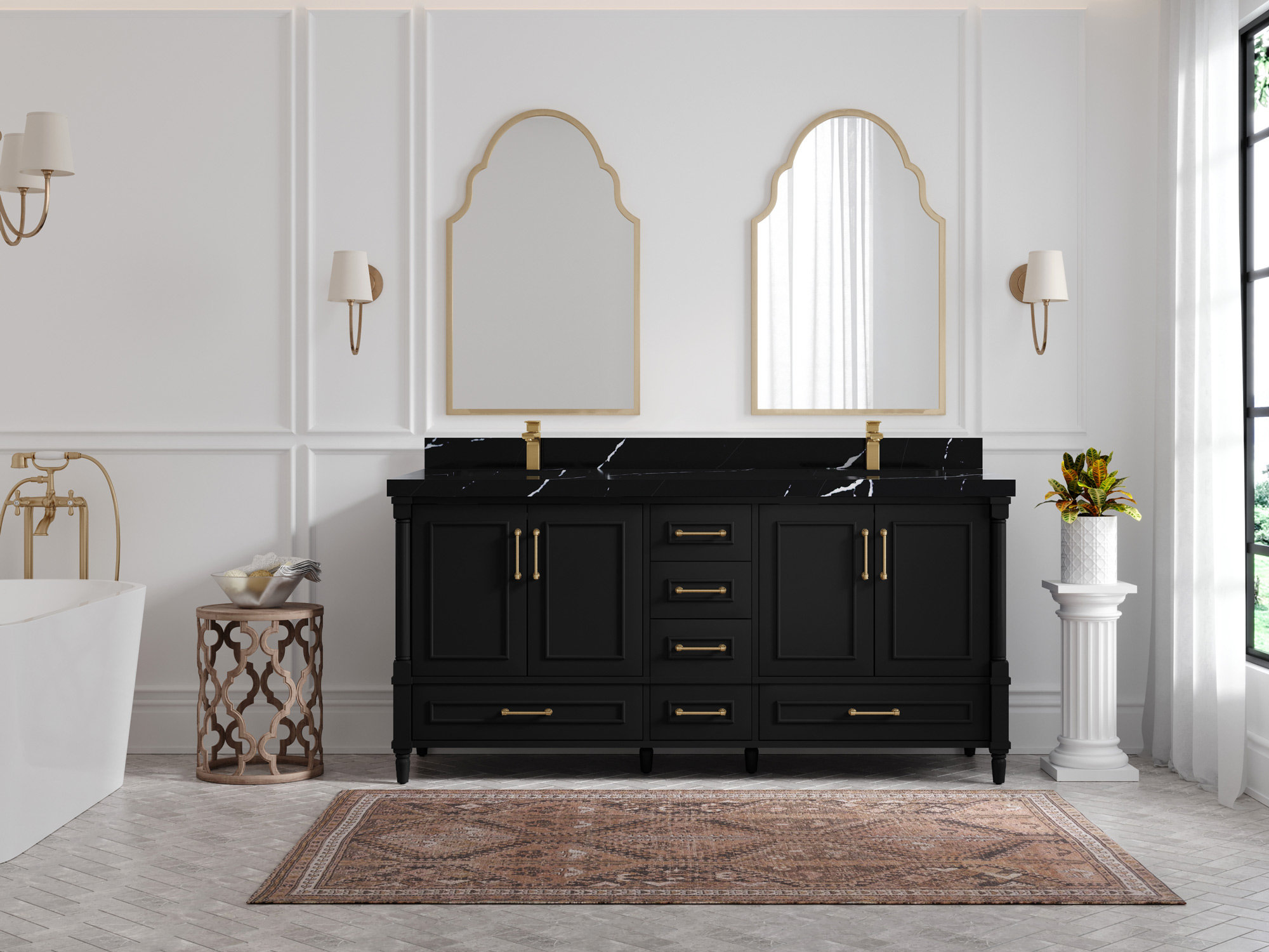 Willow Collections Aberdeen 72'' Freestanding Double Bathroom Vanity