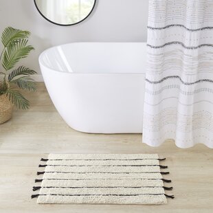 Set of 2 Brown Stripes Designer Cotton Bath Mat 20*36 in 