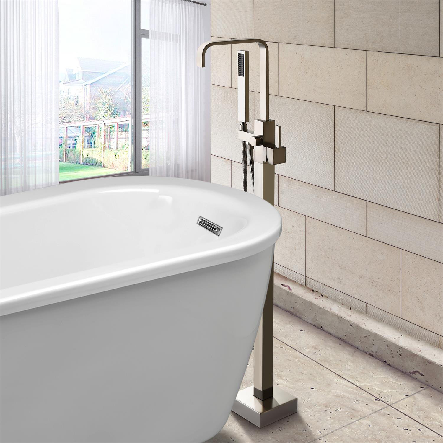 Homary Dree Single Handle Floor Mounted Freestanding Tub Filler