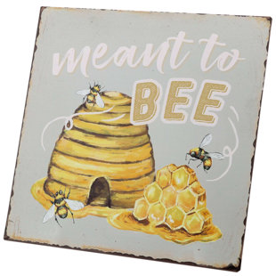 Barnyard Designs Meant to Bee Funny Tin Wall Décor | Wayfair