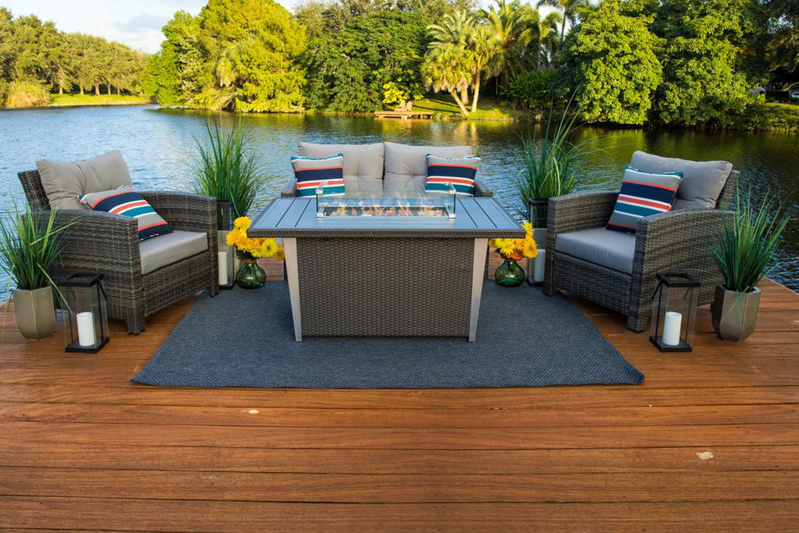 Arlmont & Co. Kolarik All Weather Wicker/Rattan 4 Person Seating